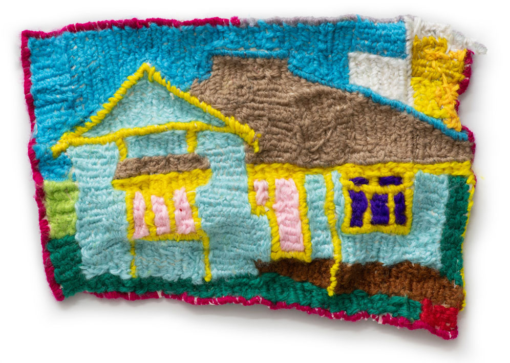 Stitched artwork of house