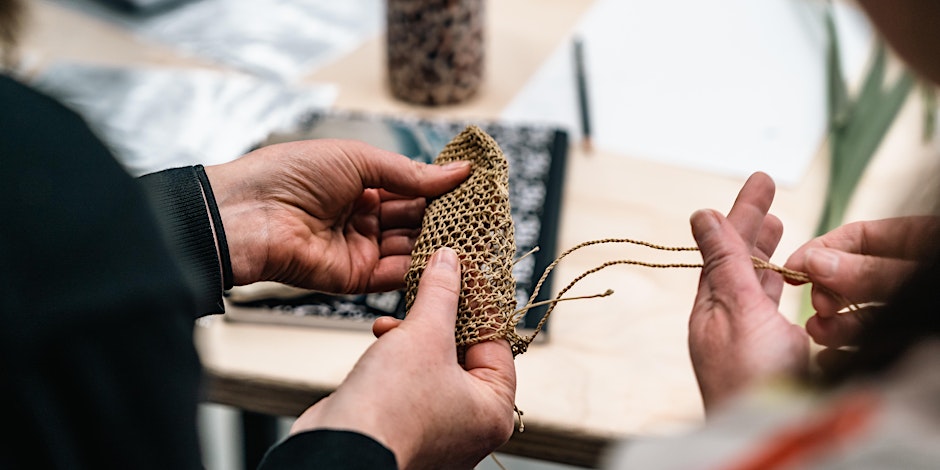 Wadawurrung Weaving – String Bags with Tammy Gilson. Courtesy of The Centre for Rare Arts and Forgotten Trades