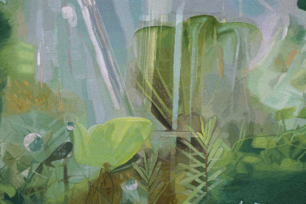 ‘Hear the Plant Song’ 2020, designed by Janet Laurence, woven by Chris Cochius, Amy Cornall & Cheryl Thornton, wool, cotton, 1.56 x 2.7m. Photo: John Gollings AM.