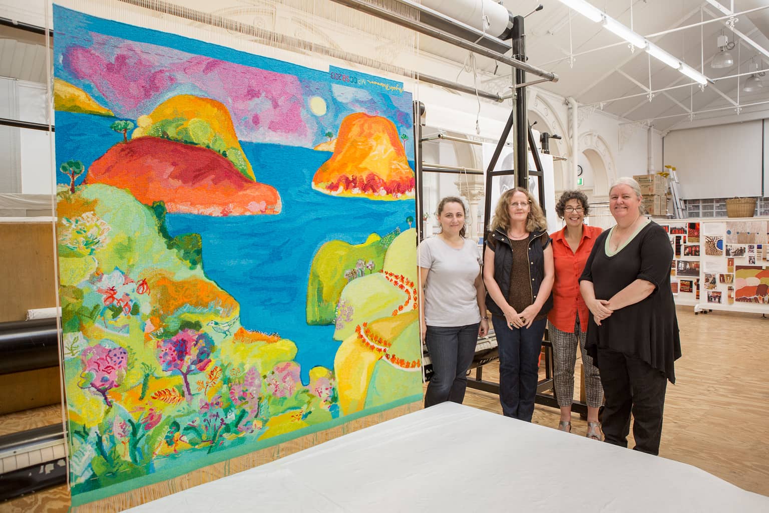 Milena Paplinska, Angela Brennan, Sue Batten & Chris Cochius with 'Point Addis' designed by Angela Brennan in 2013. Photograph: Jeremy Weihrauch.
